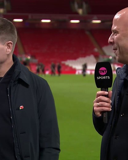 1M views · 24K reactions | "We were ready for it today"  Arne Slot reflects on Liverpool's 2-0 win over Aston Villa and meets Steven Gerrard for the first time 欄 | TNT Sports Football | Facebook