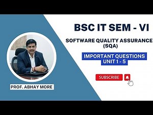SOFTWARE QUALITY ASSURANCE (SQA) IMPORT QUESTIONS & ANSWER UNIT 1 to 5