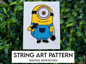 Minion String Art Pattern, DIY Minion Craft Project, DIY String Art Template, Thread Art Digital Download - Etsy