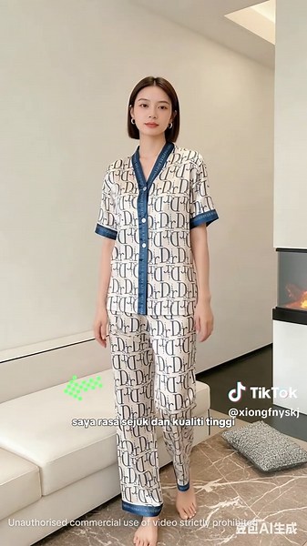 Pijama sutera sejuk cantik dan comel, licin dan sangat lembut selesa. Pilihan utama baju tidur musim panas untuk wanita muda.#PijamaSuteraSejuk #BajuTidurWanita #PakaianRumahMusimPanas #LicinLembut #PijamaComel #GayaWanitaMuda