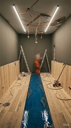 Modern Epoxy River Bedroom Transformation | Luxury Room Renovation #Shorts