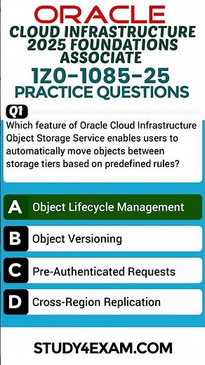 Oracle Cloud Infrastructure 2025 Foundations Associate 1Z0-1085-25 Exam Questions | Practice Test