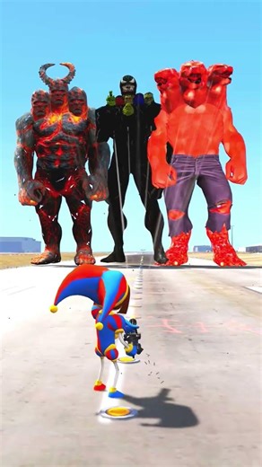 Random Superheroes VS Giant Venom Giant 3 Head Red Hulk & Lava Titan#gtav #shorts #gta