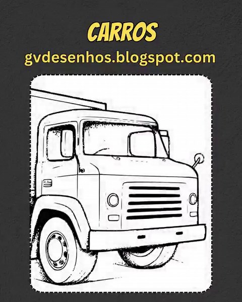 Shorts - Carros - GV Desenhos - Preto e Branco, Imprimir e Colorir, Criatividade