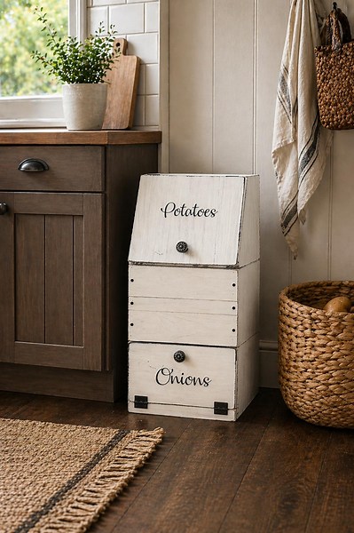 Wooden Potato & Onion Bin / Vegetable Storage / Potato Bin / Onion Bin / Vegetable Box Wooden Potato and Onion Bin/ Farmhouse Potato Bin - Etsy