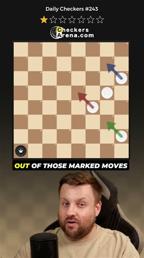 These checkers beat a king! ✅ ⚪⚫ ⭐1/7 | Daily Checkers #243