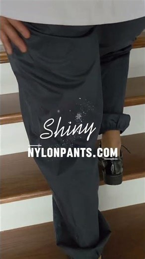 Rainwear nylon pants women - asmr swishy sound walking in #windpants and #windbreaker