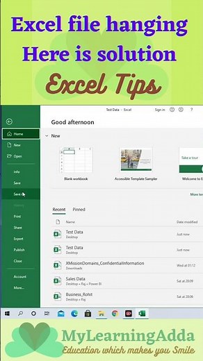 Hanging Excel File? | Magic tip to reduce file size of excel @MyLearningAdda