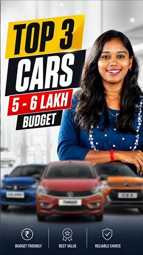Top 3 Cars Under ₹5 - 6 Lakhs 🔥Looking for the best budget car under ₹6 Lakhs? 🤔