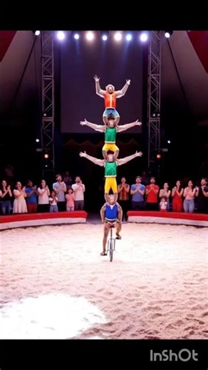 Monkey Rides Bicycle as Two Monkeys Jump on His Shoulders 😲👏 #MonkeyShow#FunnyAnimals