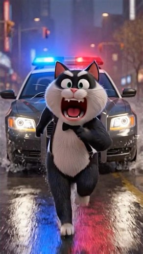 Monty Tried to Escape the Police 👮 #motycat #funnycat #grumpycat