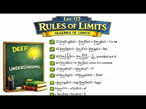 Lec-03 LIMITs (Calculus): Rules to find limits(algebra of limits), problems,| JEE MAINS & ADVANCED.