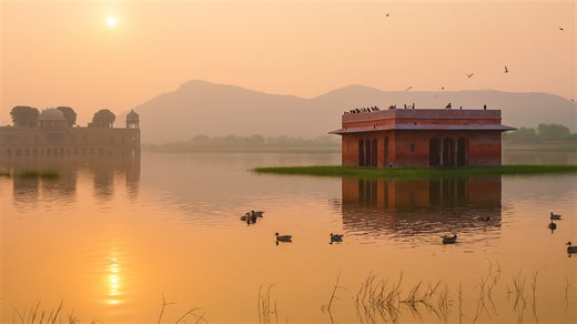 Jal Mahal – Palace in the Lake at Sunrise in 4K