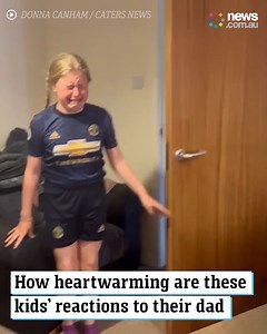 15M views · 1M reactions | How heartwarming are these kids' reaction to their dad, arriving home from active service. ❤ | News.com.au | Facebook