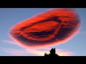 Lenticular 'UFO' Clouds. Weird Shape Cloud. It looks like Spaceship