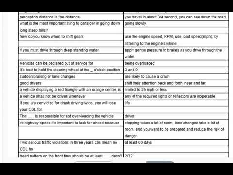 Illinois CDL general knowledge practice test Flashcards
