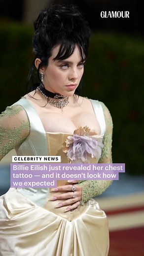 18K views · 63 reactions | #BillieEilish just revealed her chest tattoo — and it doesn’t look how we expected  See the photo for yourself: https://trib.al/eH7J4ep | GLAMOUR UK | Facebook