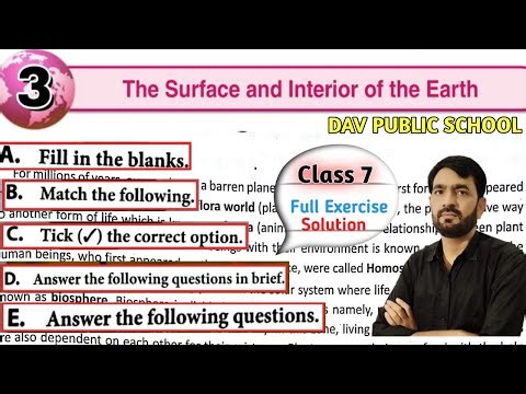 DAV Class 7 Chapter 3 The Surface And Interior Of The Earth Full Exercise Solution With Question D E