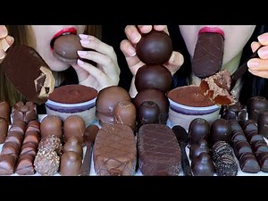ASMR MILK + DARK CHOCOLATE (MARSHMALLOW, ICE CREAM BAR, CHOCOLATE SPOON, MOUSSE CAKE, KINDER BUENO먹방