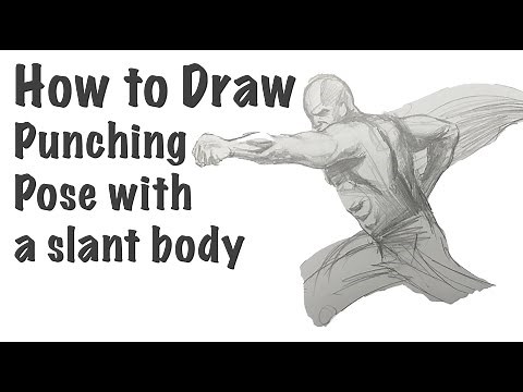 How to Draw a Punching Pose with a slant body