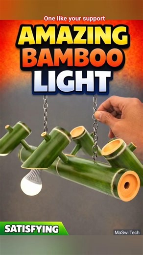 Amazing Bamboo Light Making | DIY Bamboo Chandelier | Satisfying Build #shorts