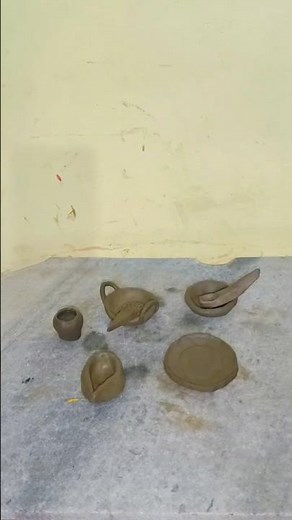 Cute Mini Clay Kitchen Set | Easy Clay Kitchen Set Tutorial#mittikekhilaunekaisebanatehai #clayart