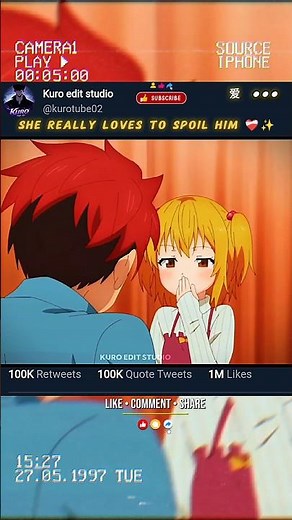 so cute coppel 😍 | She really love to spoil him 🤭 #anime #animeedit #shortvideo