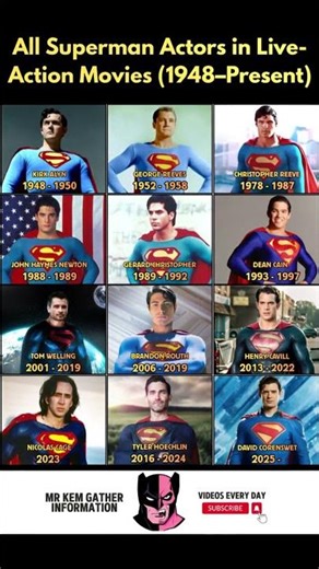 All Superman Actors in Live-Action Movies (1948–Present)