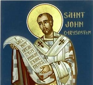 St. John Chrysostom the "Golden-Mouthed" Preacher and Doctor of the Church - Patron Saint of Education, Epilepsy and Preachers - Feast Day September 13