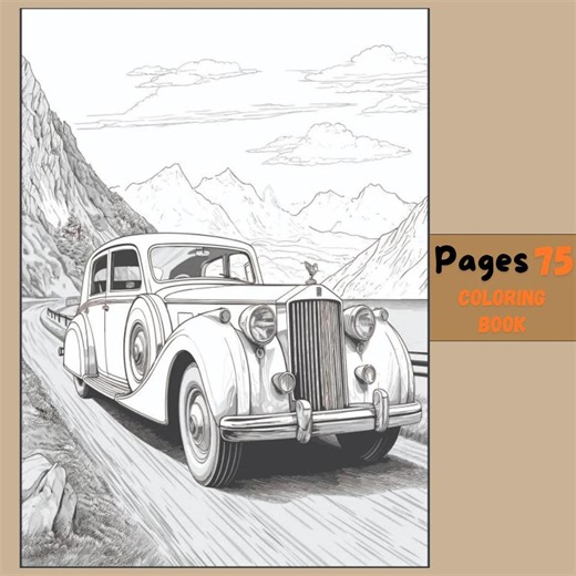 Classic Car Coloring Book | 75 Vintage Automobile Pages (digital Download) - Etsy