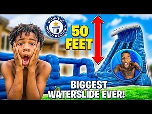 SURPRISED THE KID'S WITH THE BIGGEST BACKYARD WATERSLIDE!