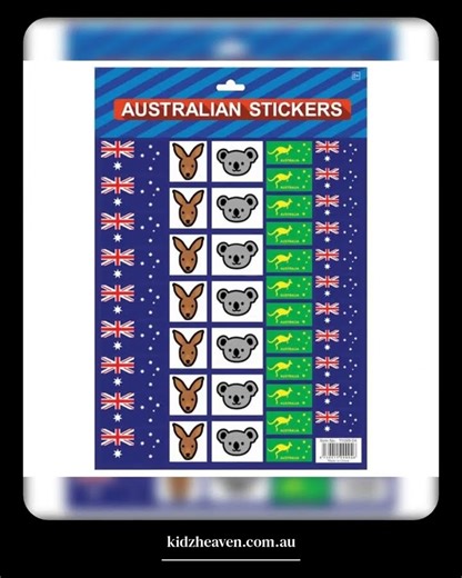 Australian Flag Stickers – A4 Sheet of Festive Stickers for Australia Day Celebrations