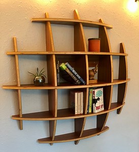 Wood Wall Shelf, Hanging Bookcase, Modern Sphere Book Display, Office Shelf - Etsy