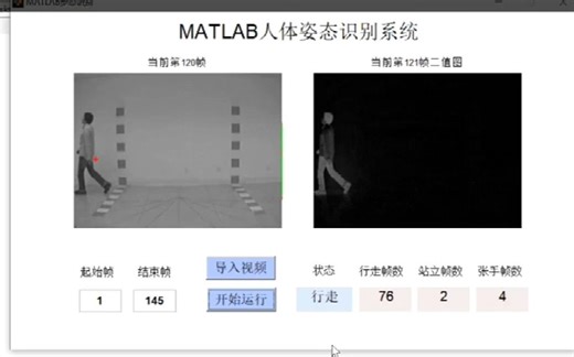 MATLAB人体姿态行为识别（跌倒防摔检测）