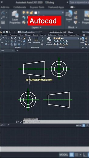 Autocad 1st angle projection drawing | Cad by Ankit | autocad |