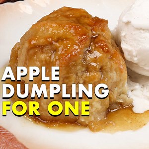 9.7K views · 330 reactions | RECIPE: https://onedishkitchen.com/apple-dumpling-recipe/ Bake a single serving apple dumpling with a tender apple wrapped in flaky crust, filled with brown sugar and cinnamon, and baked in a buttery sauce. Easy and irresistible! | One Dish Kitchen - Your Cooking For One Source | Facebook