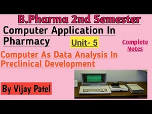 Computer As Data Analysis In Preclinical Development notes Unit 5 | Computer Application In Pharmacy