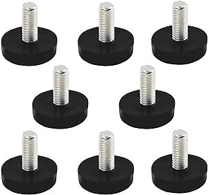 uxcell Metric M6 x 1.0 Leveling Feet Adjustable Threaded Pole Leveling Foot Furniture Glide 8pcs