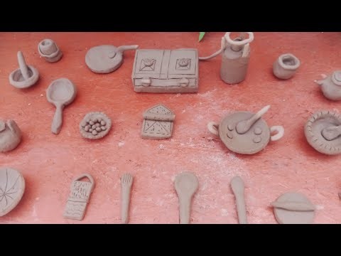 How To Make Mini Kitchen Set With Clay|Cooking Kitchen Set Video||Miniature handmade kitchen set