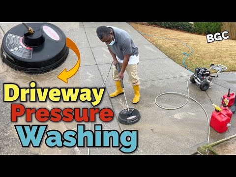 ODDLY Satisfying Driveway Pressure washing using Simpson 3,200 PSI plus Surface Cleaner 15 inch
