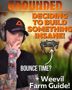 2K views · 16 reactions | In Grounded we decided that in order to have Ziplines to reach all important areas of the map we'd simply head up to a self-built platform in a tree so then decided why don't we bounce pad our way up to the top with an automated Bounce Web pad launcher? Honestly, ladders would have worked but so does this? | Amplified | Facebook