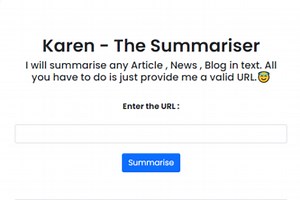 Karen - The Summarizer Whatsapp Bot using Twilio