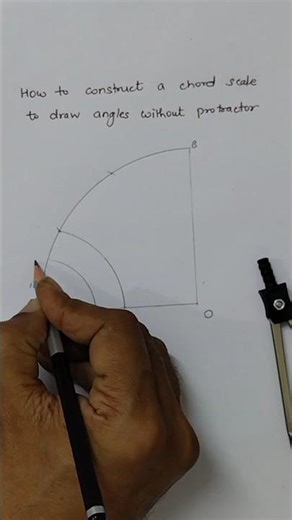 How to Draw Any Angle Without Protractor | Chord Scale Method #shorts
