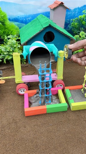 🚧 Mini Tractor Making Cement Pillar Baige Like Real Construction 😱