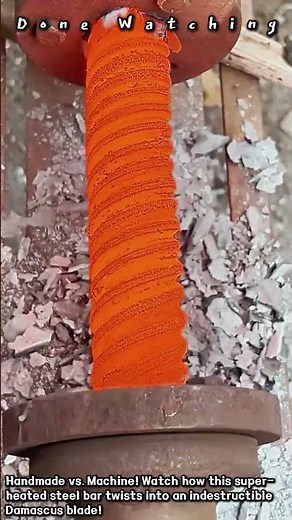 How Ancient Damascus Steel Is Made In Seconds! #process #technology #satisfying #engineering #fyp
