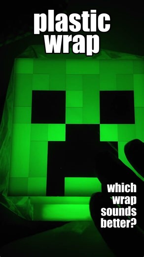 Plastic Wrap vs Bubble Wrap on Creeper Lamp 💚 Which Crinkle Wins? 🔊 #ASMR #Shorts