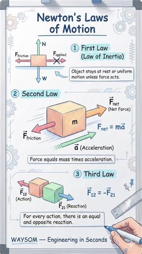 Newton’s Laws of Motion | Engineering Mechanics Explained in 60 Seconds