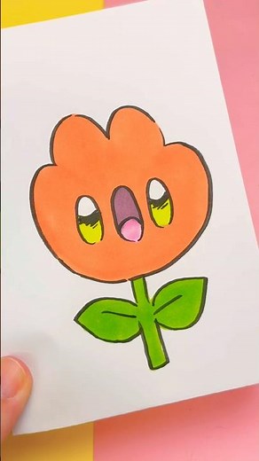 🌸 How to Draw a Kawaii Flower ✨ Step by Step