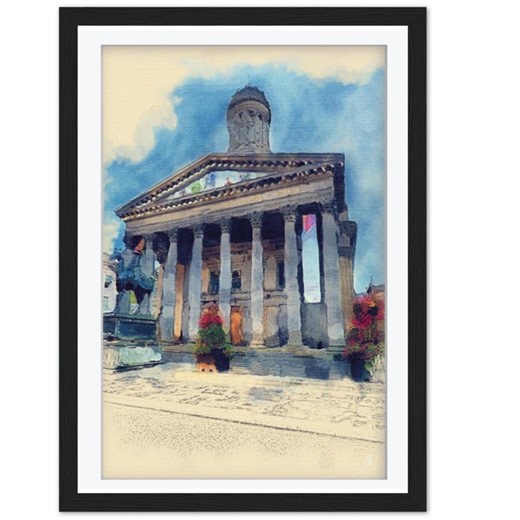 Glasgow Museum of Modern Art Print, Goma Royal Exchange Square Watercolour, Scotland Cityscape Wall Art, Glasgow Gift, Framed - Etsy