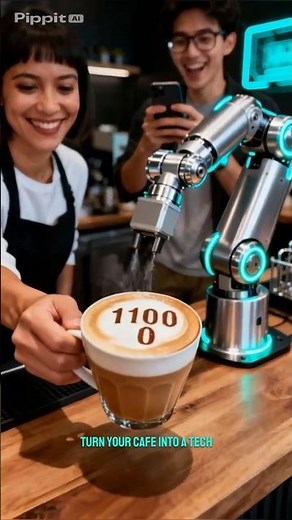 AI Robot Makes Latte Art in Binary Code 🤖☕